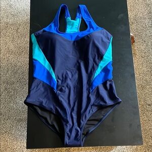 Blue One Piece Swimwear with Sleek Design